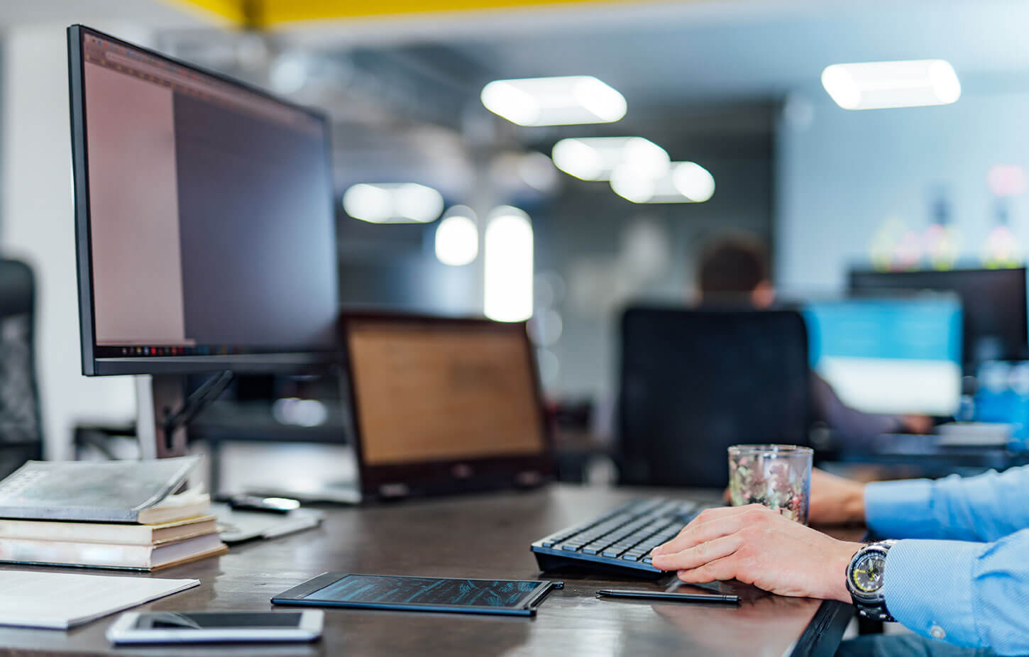 Man working on his desktop computer