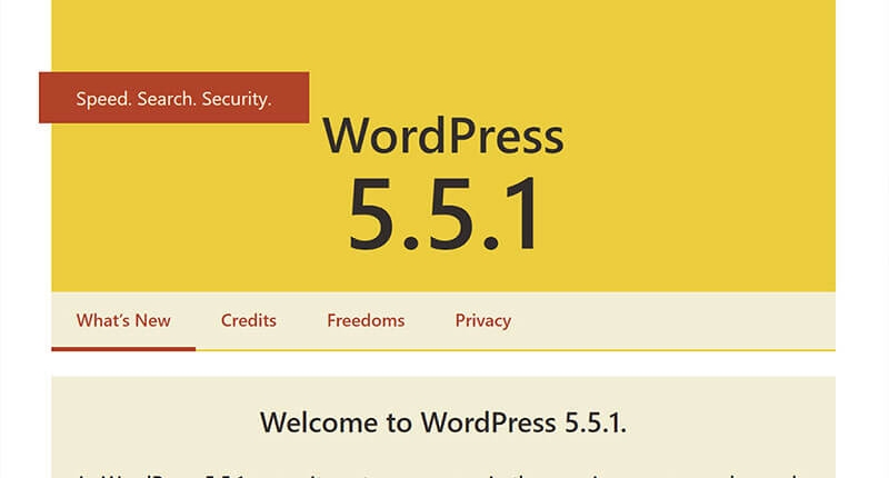 Wordpress update core version 5.5.1 - Tech Solution For Web